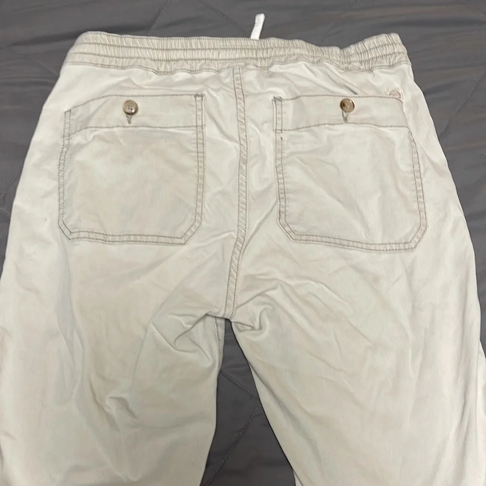 Marine Layer Women's Straight Leg Drawstring Pants in Light Beige - Picture 5 of 6
